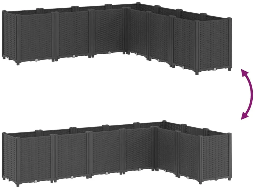 Sodo lovelis, juodos spalvos, 160x160x53cm, PP