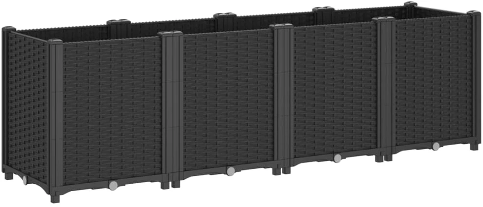 Sodo lovelis, juodos spalvos, 160x40x53cm, PP