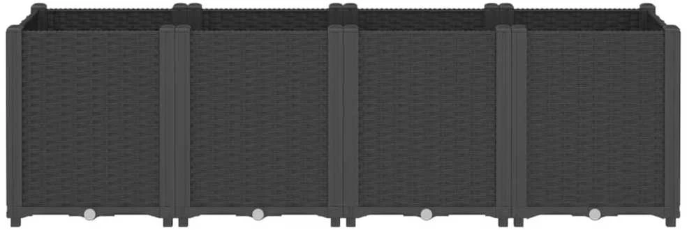 Sodo lovelis, juodos spalvos, 160x40x53cm, PP