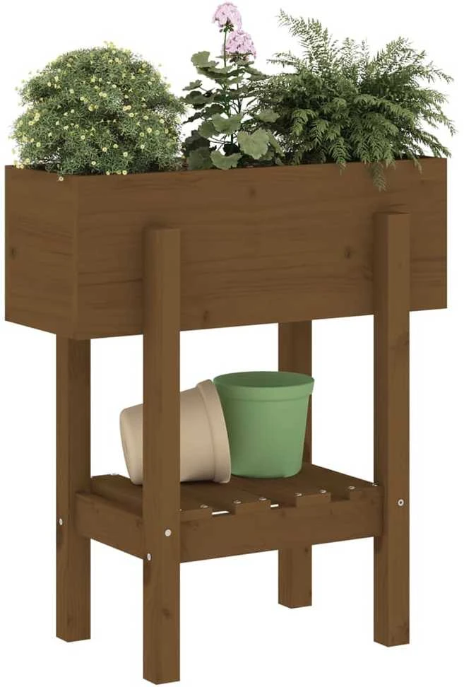 Sodo lovelis, medaus rudas, 62x30x69cm, pušies medienos masyvas