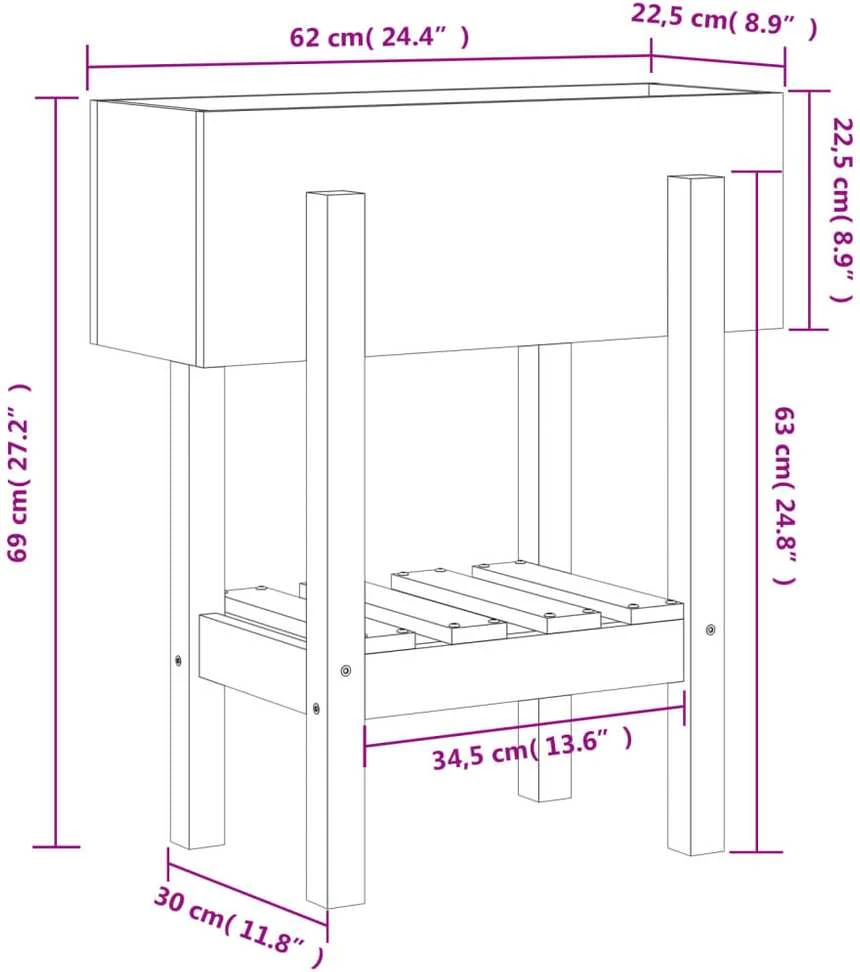 Sodo lovelis, medaus rudas, 62x30x69cm, pušies medienos masyvas