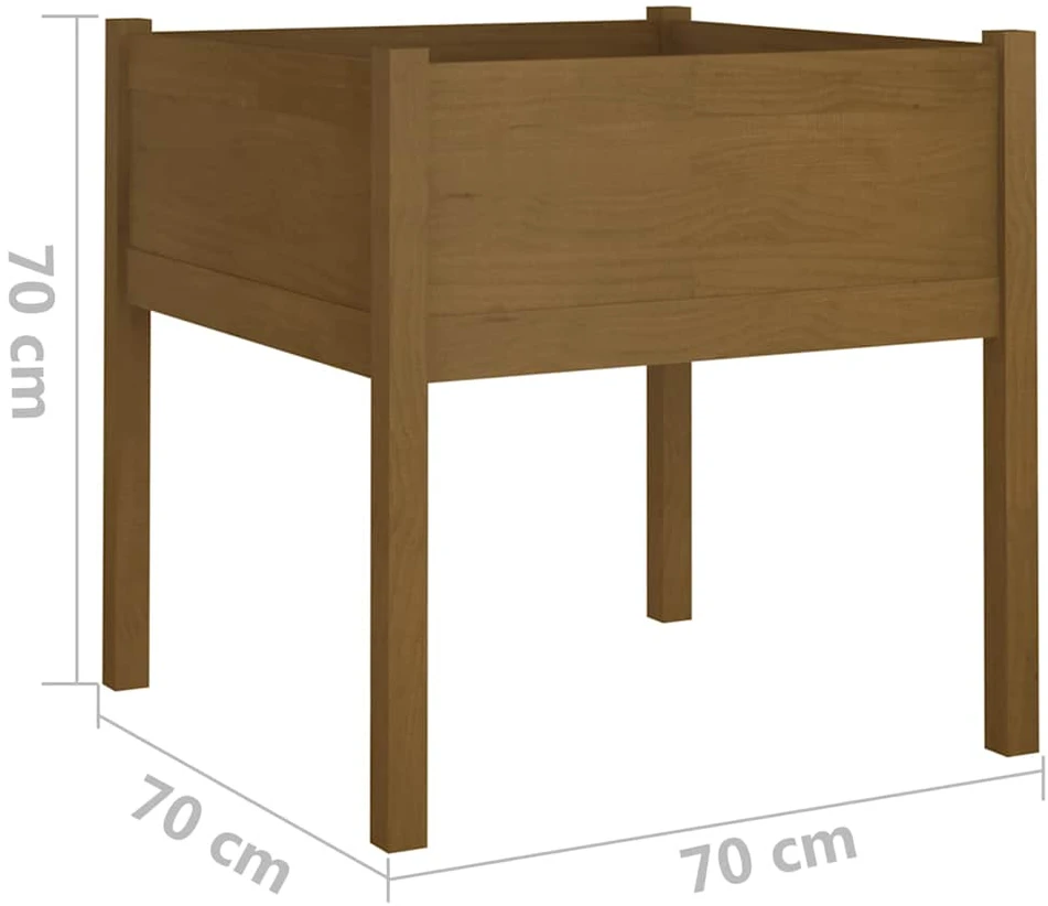 Sodo lovelis, medaus rudas, 70x70x70cm, pušies masyvas