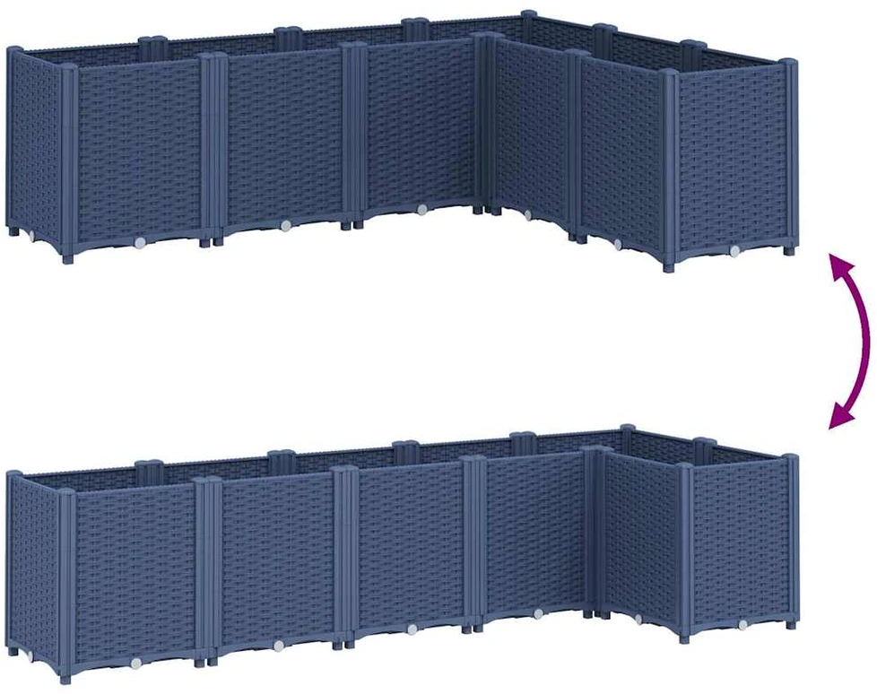 Sodo lovelis, pilkos spalvos, 160x120x53cm, PP