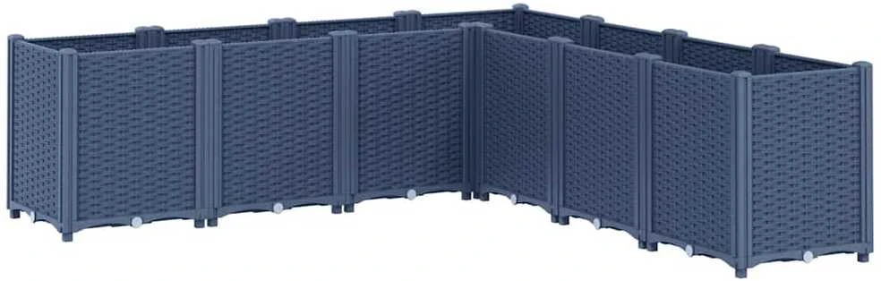 Sodo lovelis, pilkos spalvos, 160x160x53cm, PP