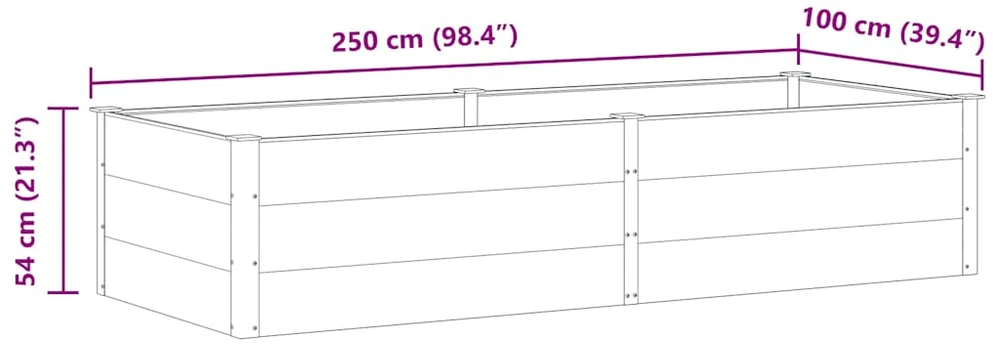 Sodo lovelis, pilkas, 250x100x54cm, WPC, aukštas