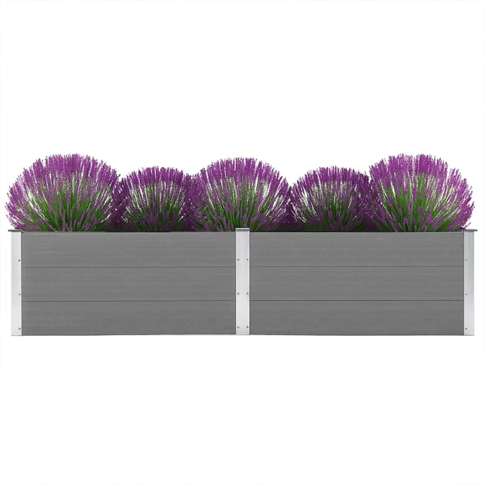 Sodo lovelis, pilkas, 250x100x54cm, WPC, aukštas
