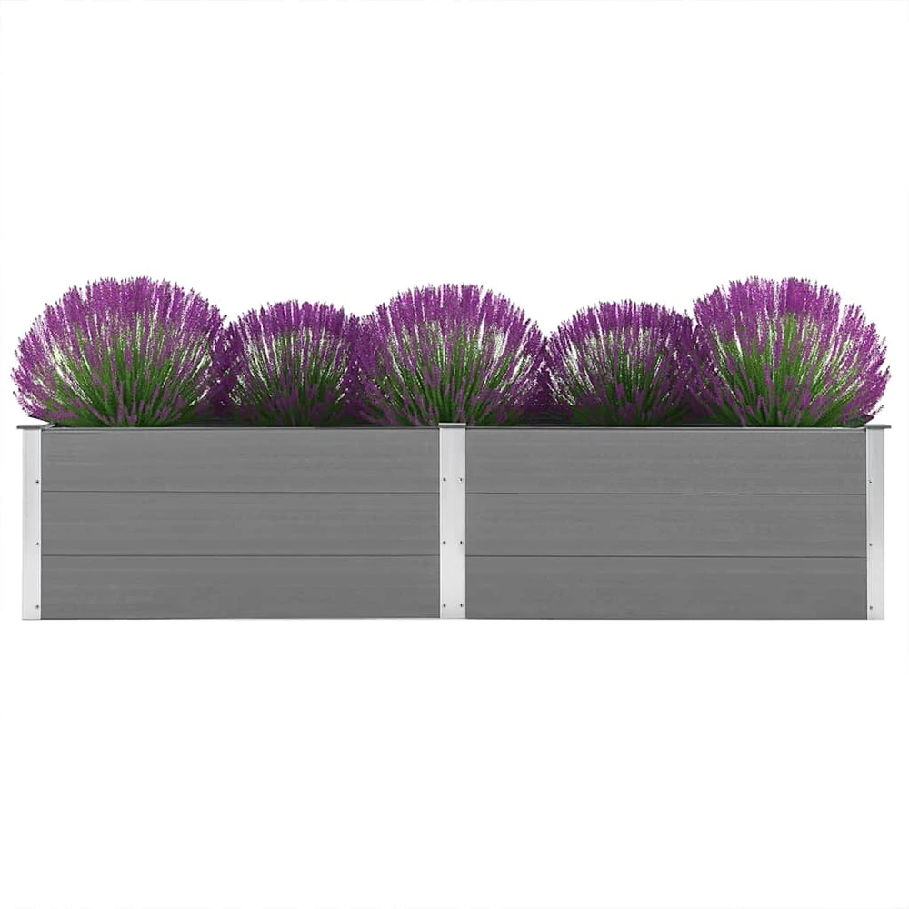 Sodo lovelis, pilkas, 250x50x54cm, WPC, aukštas