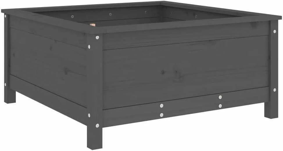 Sodo lovelis, pilkas, 82,5x82,5x39cm, pušies medienos masyvas