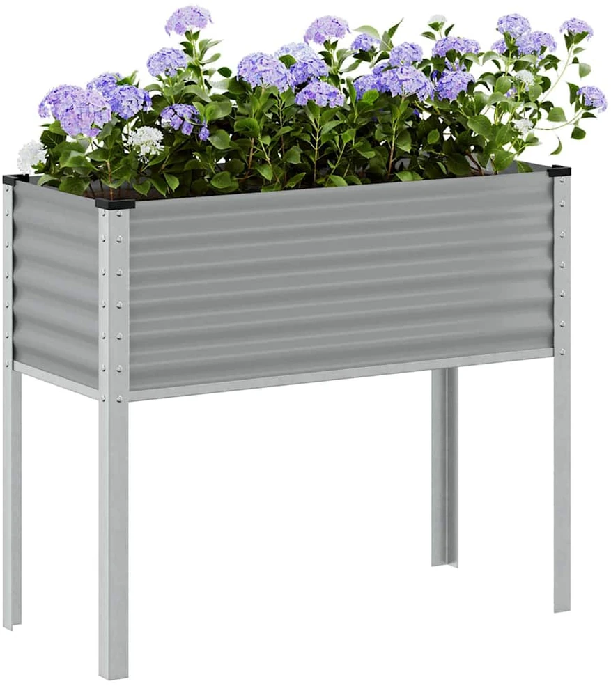 Sodo lovelis, pilkos spalvos, 100x41x90cm, plienas