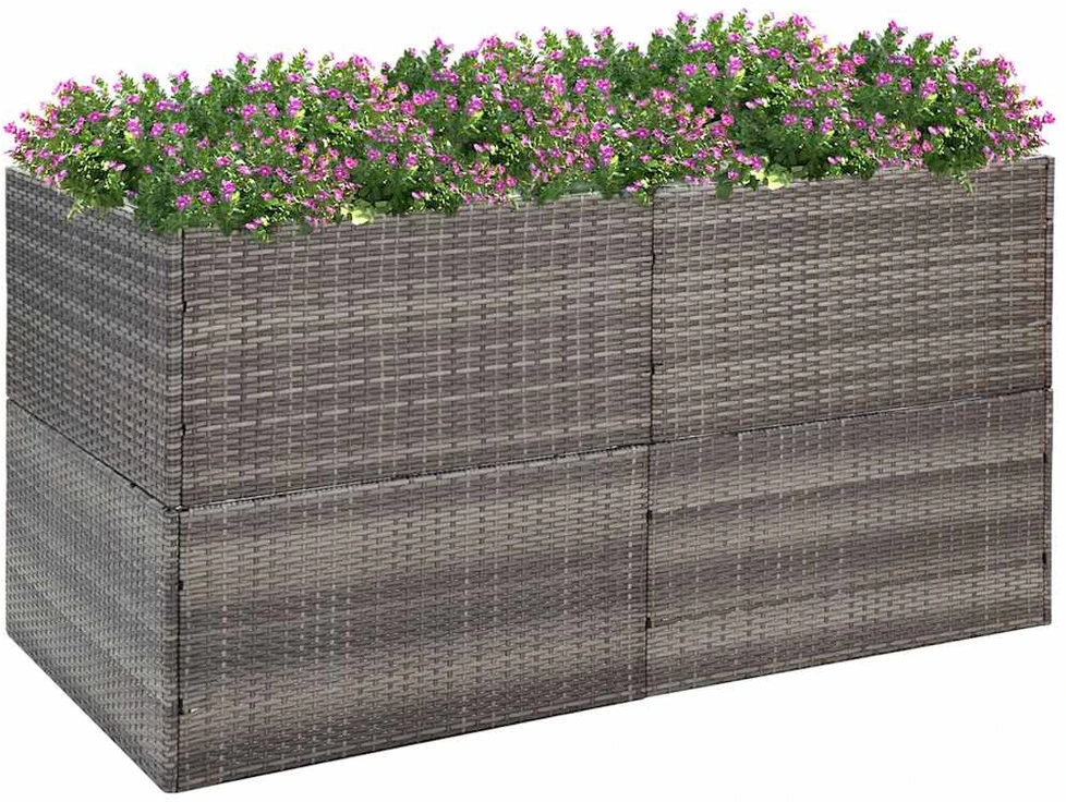 Sodo lovelis, pilkos spalvos, 157x80x80cm, poliratanas