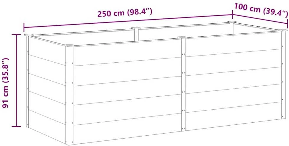 Sodo lovelis, pilkos spalvos, 250x100x91cm, WPC