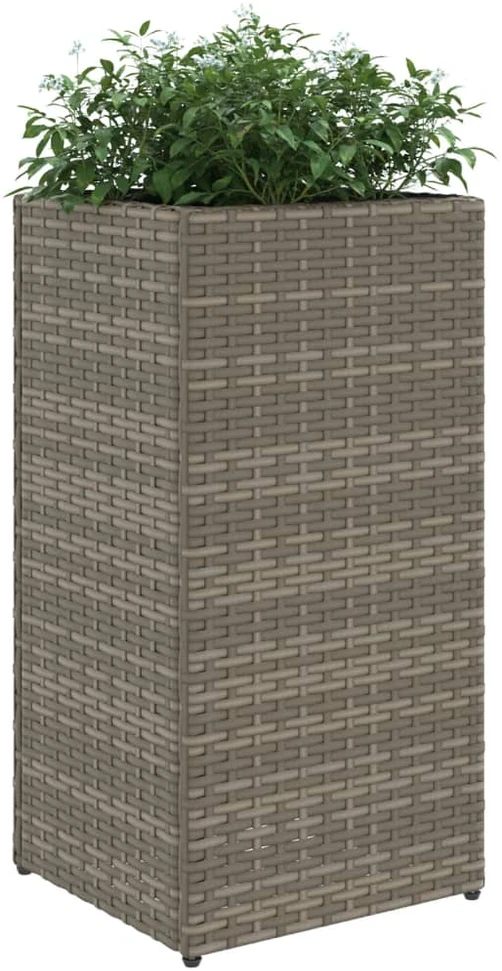Sodo lovelis, pilkos spalvos, 30x30x60cm, poliratanas