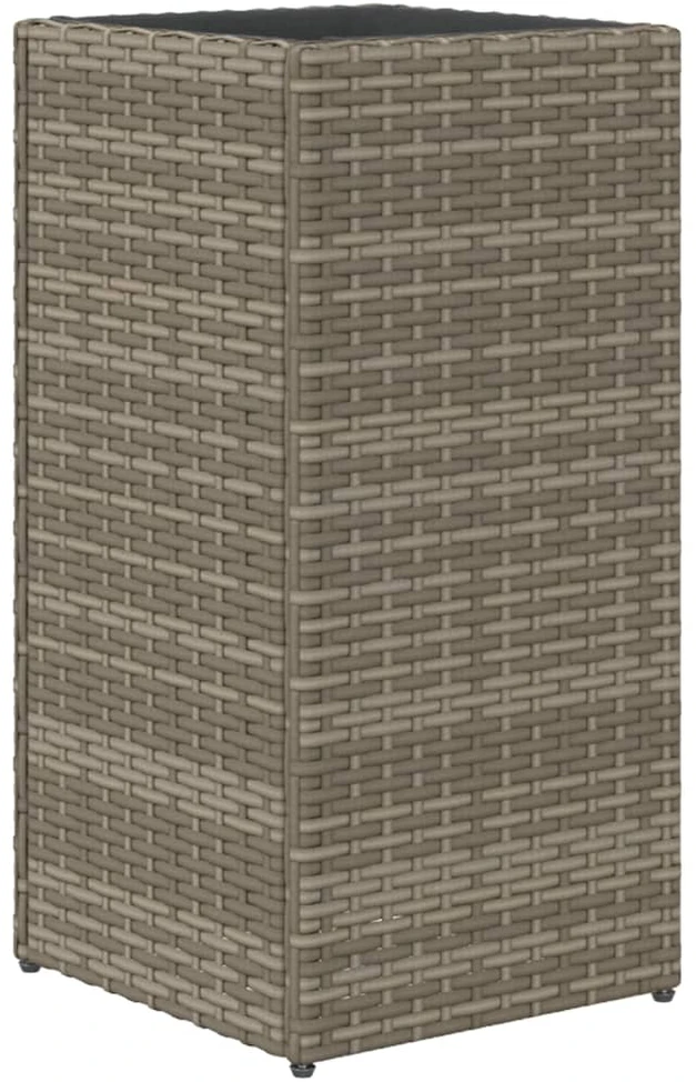 Sodo lovelis, pilkos spalvos, 30x30x60cm, poliratanas
