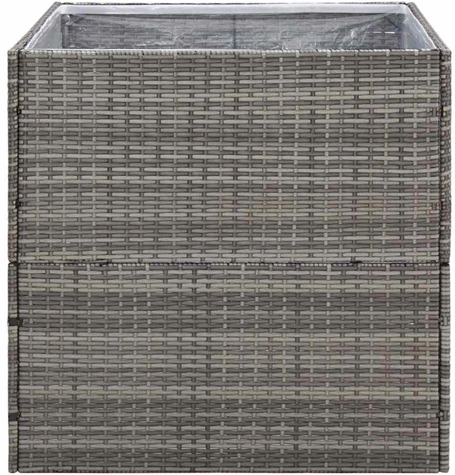 Sodo lovelis, pilkos spalvos, 80x80x80cm, poliratanas