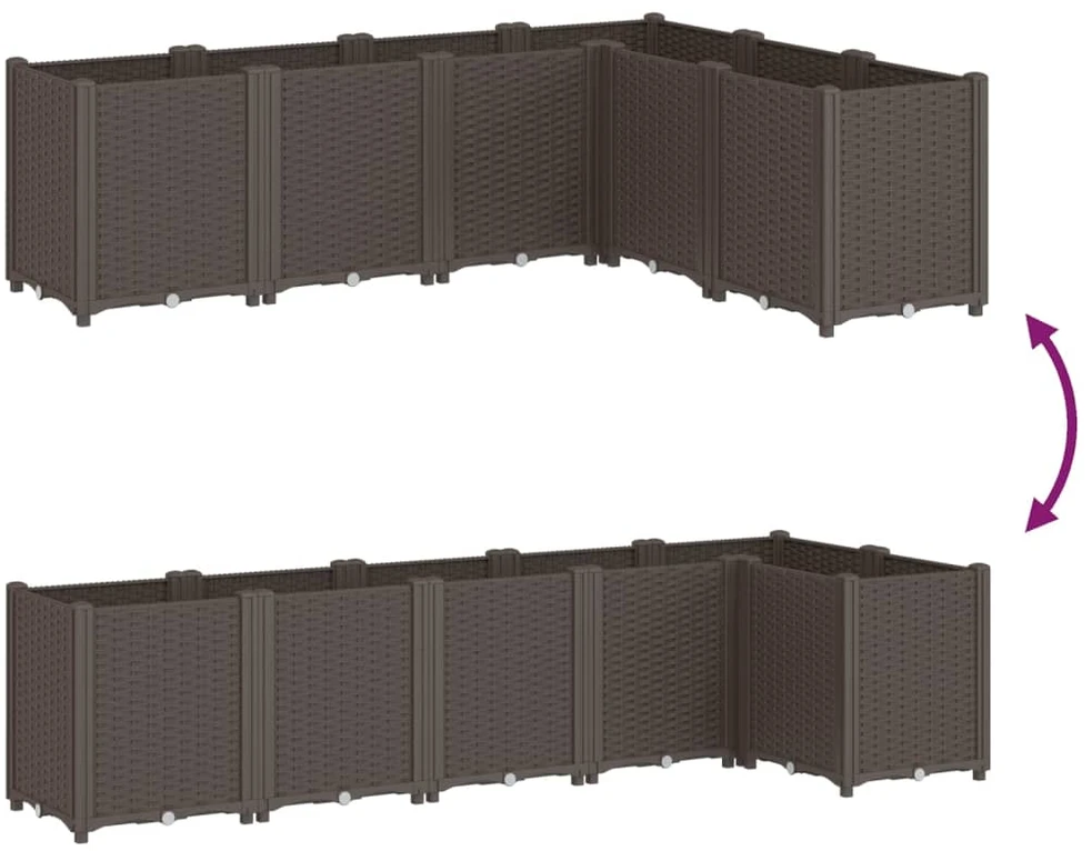Sodo lovelis, rudos spalvos, 160x120x53cm, PP