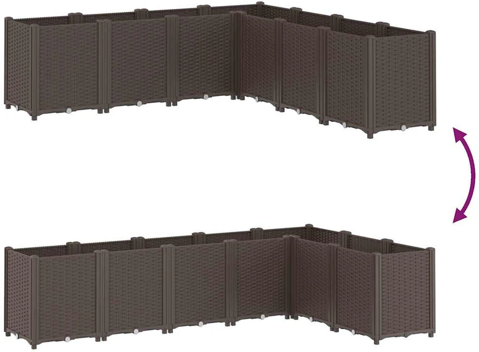 Sodo lovelis, rudos spalvos, 160x160x53cm, PP