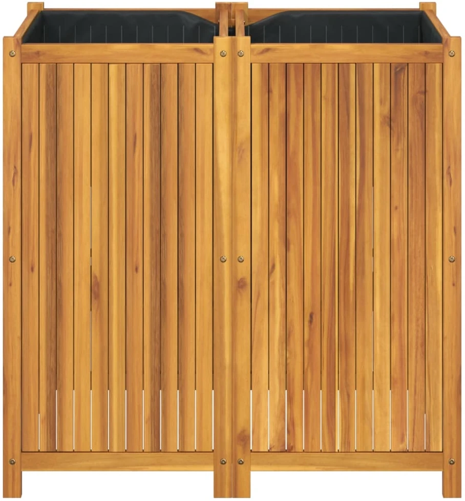 Sodo lovelis su įdėklu, 100x50x100cm, akacijos medienos masyvas
