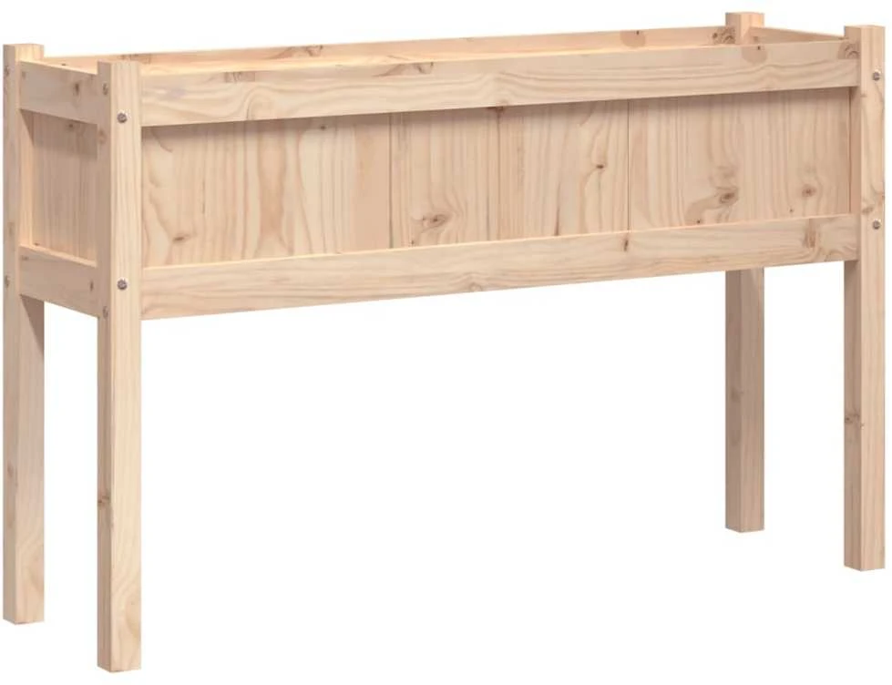Sodo lovelis su kojelėmis, 110x31x70cm, pušies medienos masyvas