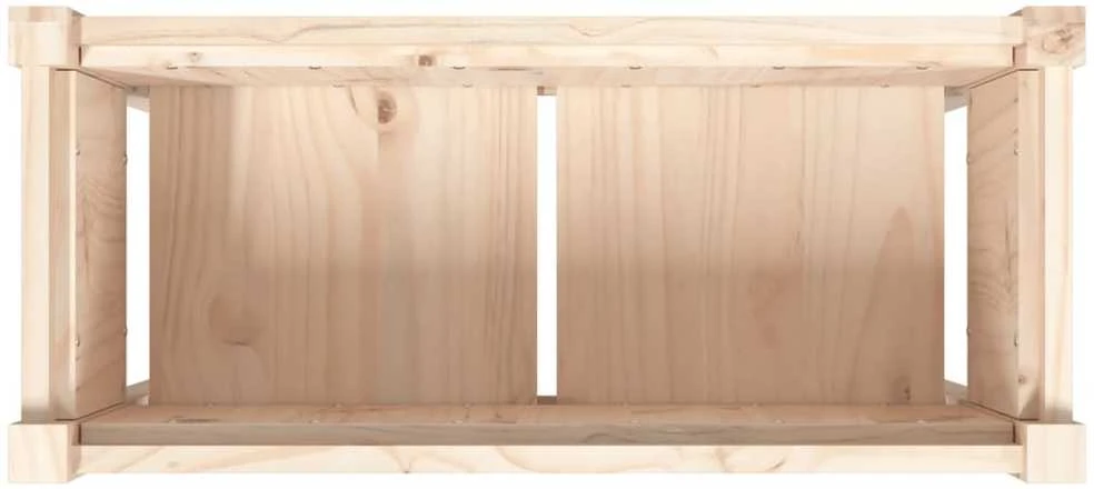 Sodo lovelis su kojelėmis, 70x31x70cm, pušies medienos masyvas