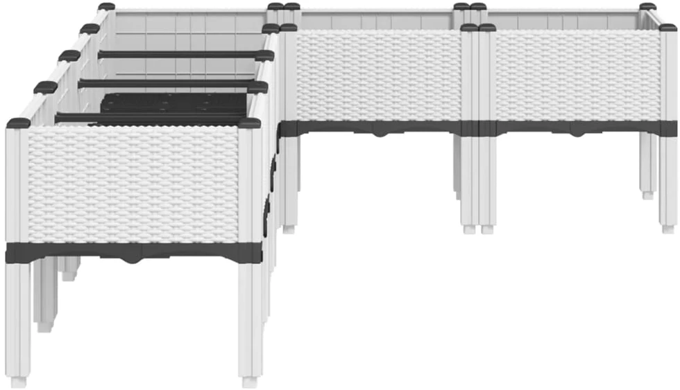 Sodo lovelis su kojomis, baltos spalvos, 160x120x42cm, PP