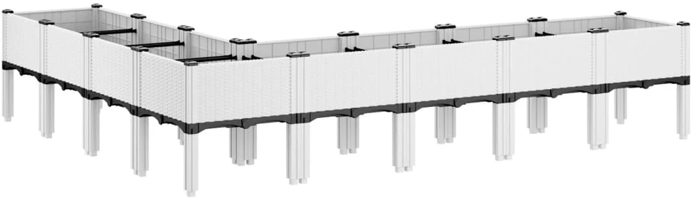 Sodo lovelis su kojomis, baltos spalvos, 200x160x42cm, PP