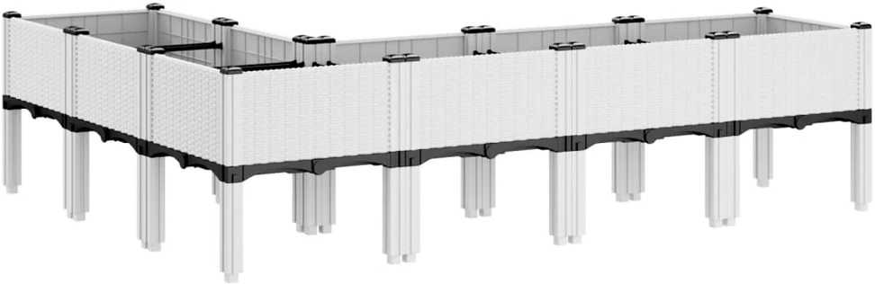 Sodo lovelis su kojomis, baltos spalvos, 160x120x42cm, PP