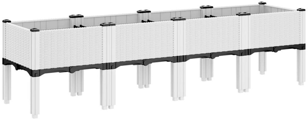 Sodo lovelis su kojomis, baltos spalvos, 160x40x42cm, PP