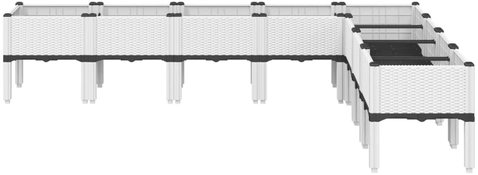 Sodo lovelis su kojomis, baltos spalvos, 200x160x42cm, PP