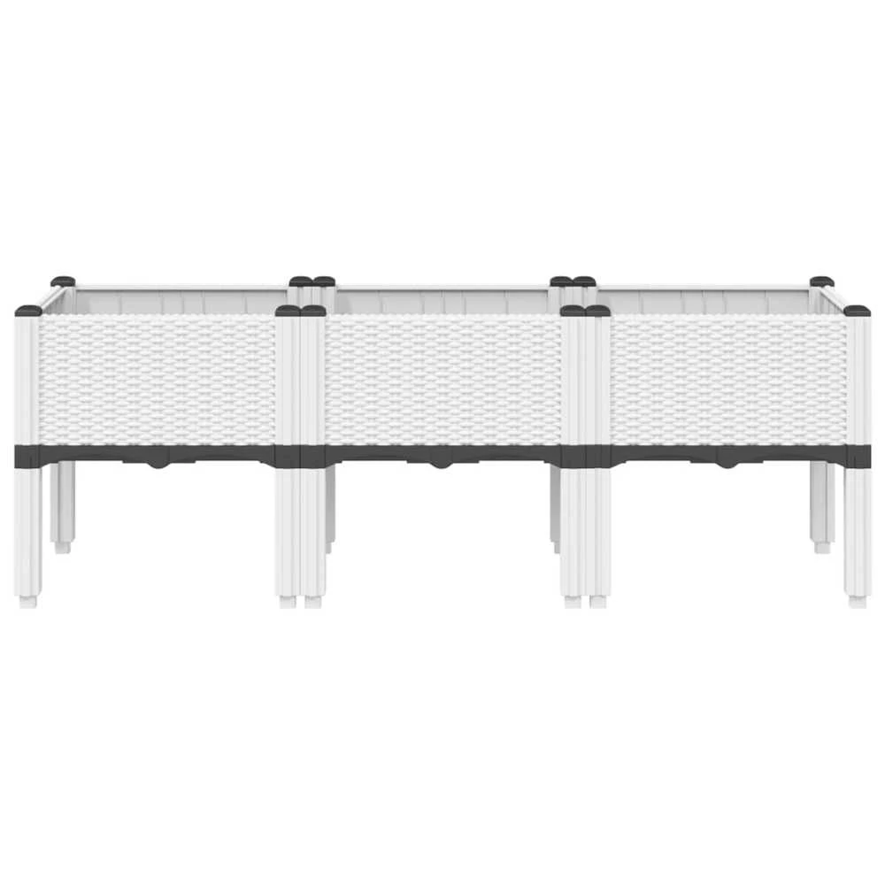 Sodo lovelis su kojomis, baltos spalvos, 120x40x42cm, PP