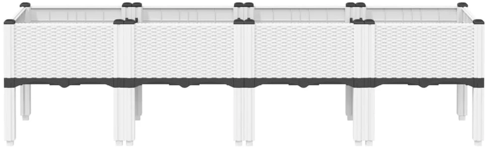 Sodo lovelis su kojomis, baltos spalvos, 160x40x42cm, PP