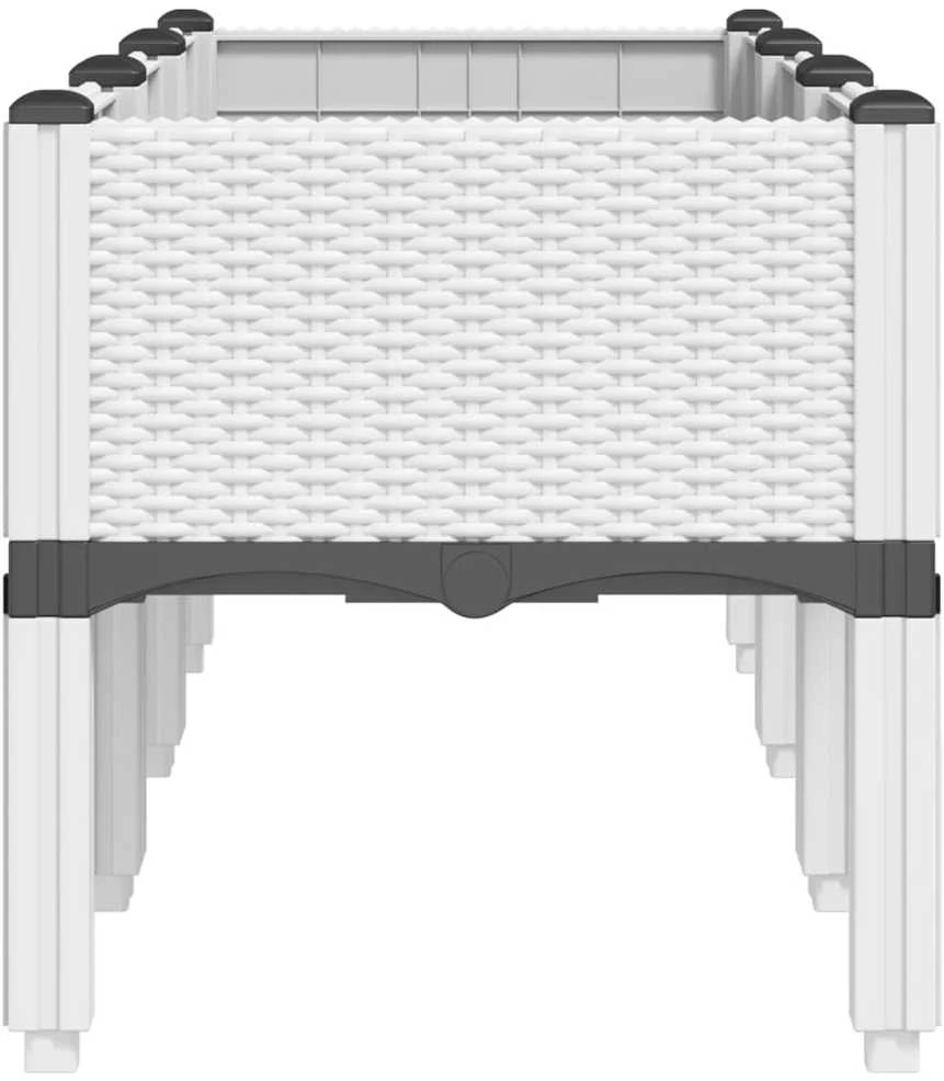 Sodo lovelis su kojomis, baltos spalvos, 120x40x42cm, PP