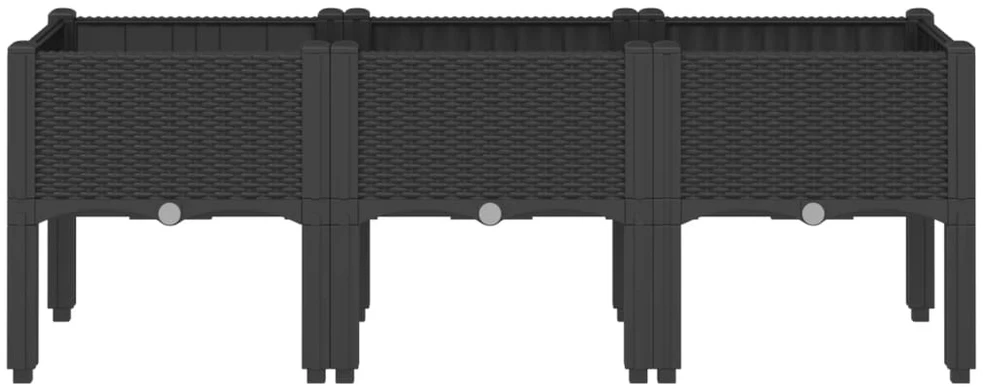 Sodo lovelis su kojomis, juodos spalvos, 120x40x42cm, PP