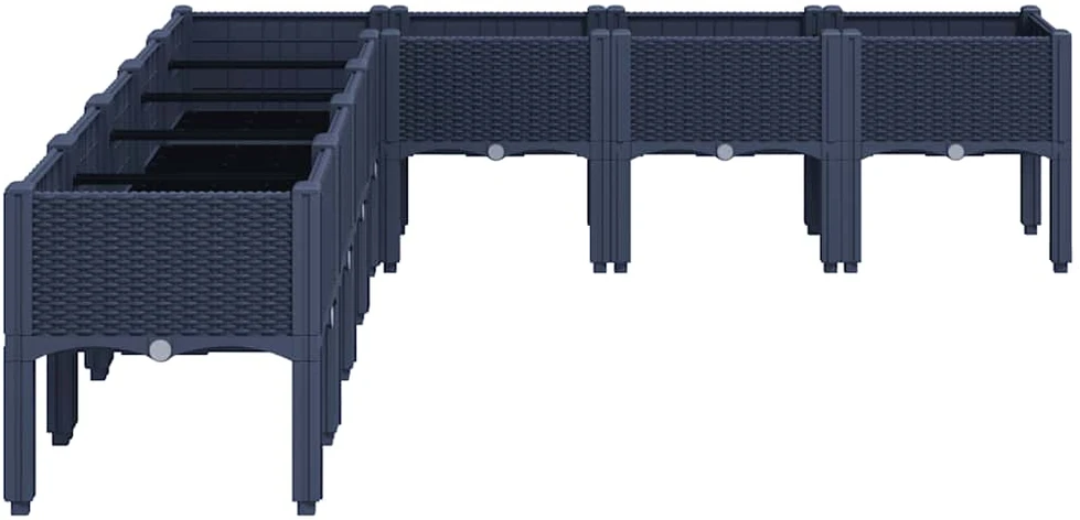 Sodo lovelis su kojomis, pilkos spalvos, 200x160x42cm, PP