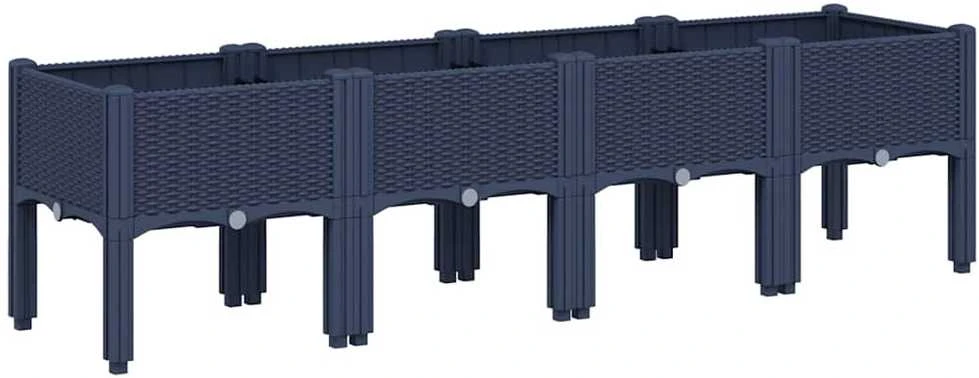 Sodo lovelis su kojomis, pilkos spalvos, 160x40x42cm, PP