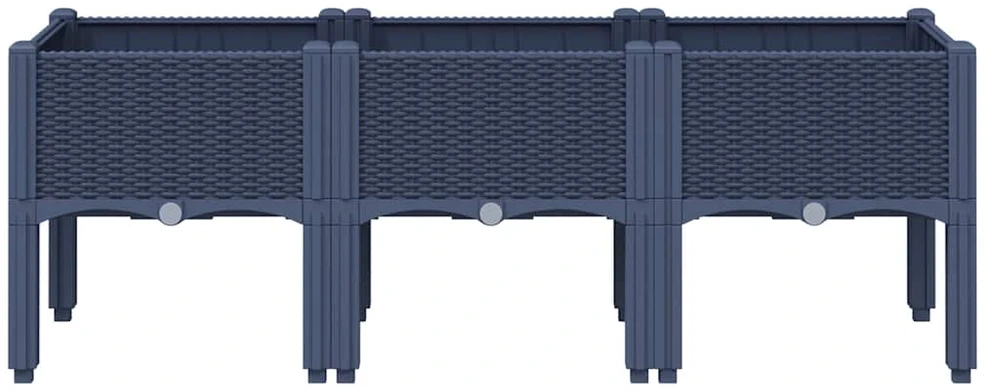 Sodo lovelis su kojomis, pilkos spalvos, 120x40x42cm, PP