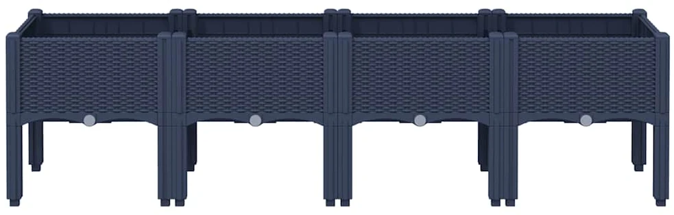 Sodo lovelis su kojomis, pilkos spalvos, 160x40x42cm, PP