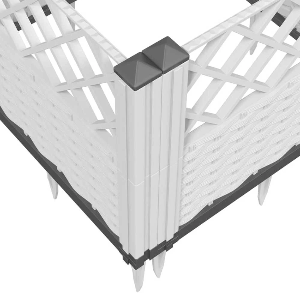 Sodo lovelis su kuoliukais, baltas, 363,5x43,5x43,5cm, PP