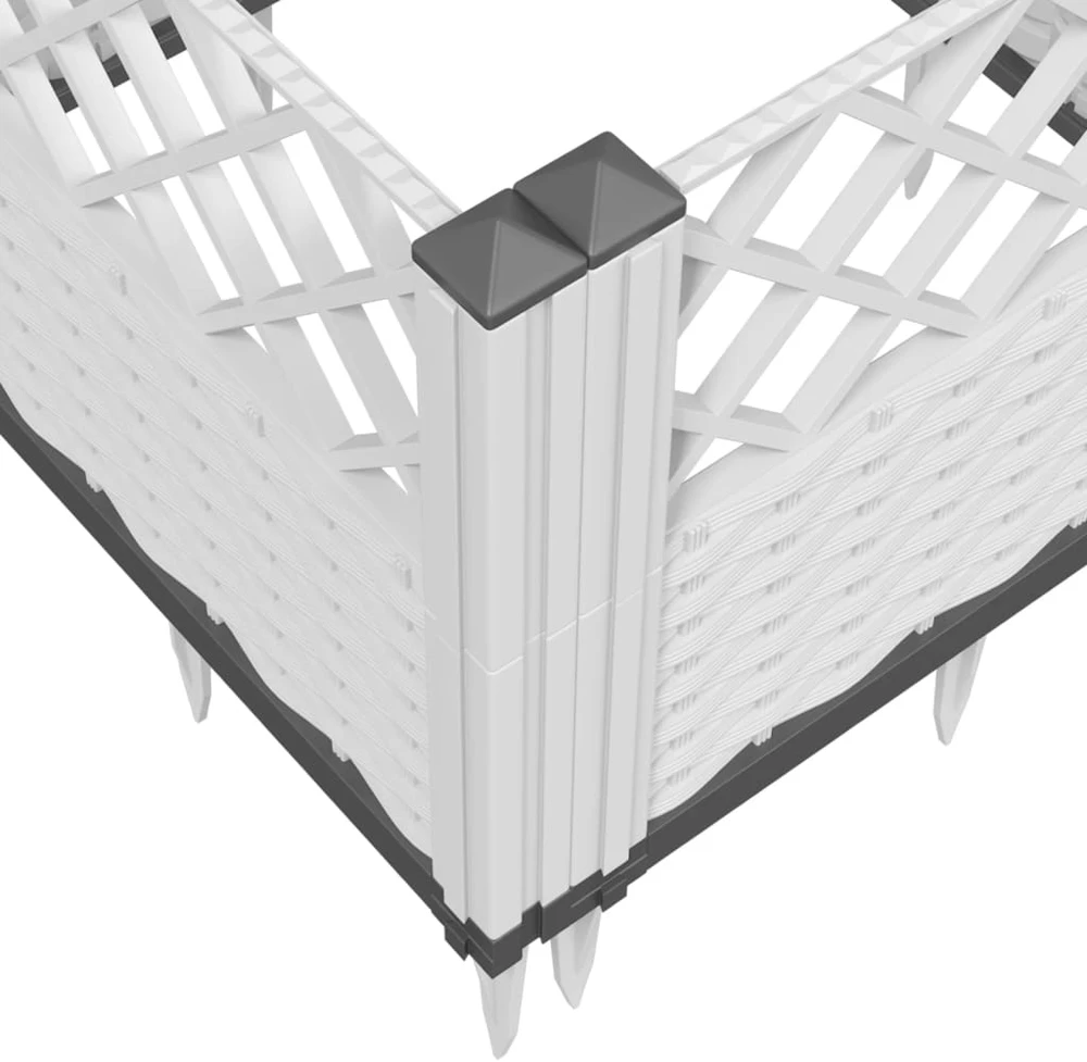 Sodo lovelis su kuoliukais, baltas, 43,5x43,5x43,5cm, PP