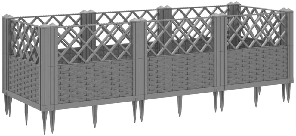 Sodo lovelis su kuoliukais, pilkas, 123,5x43,5x43,5cm, PP