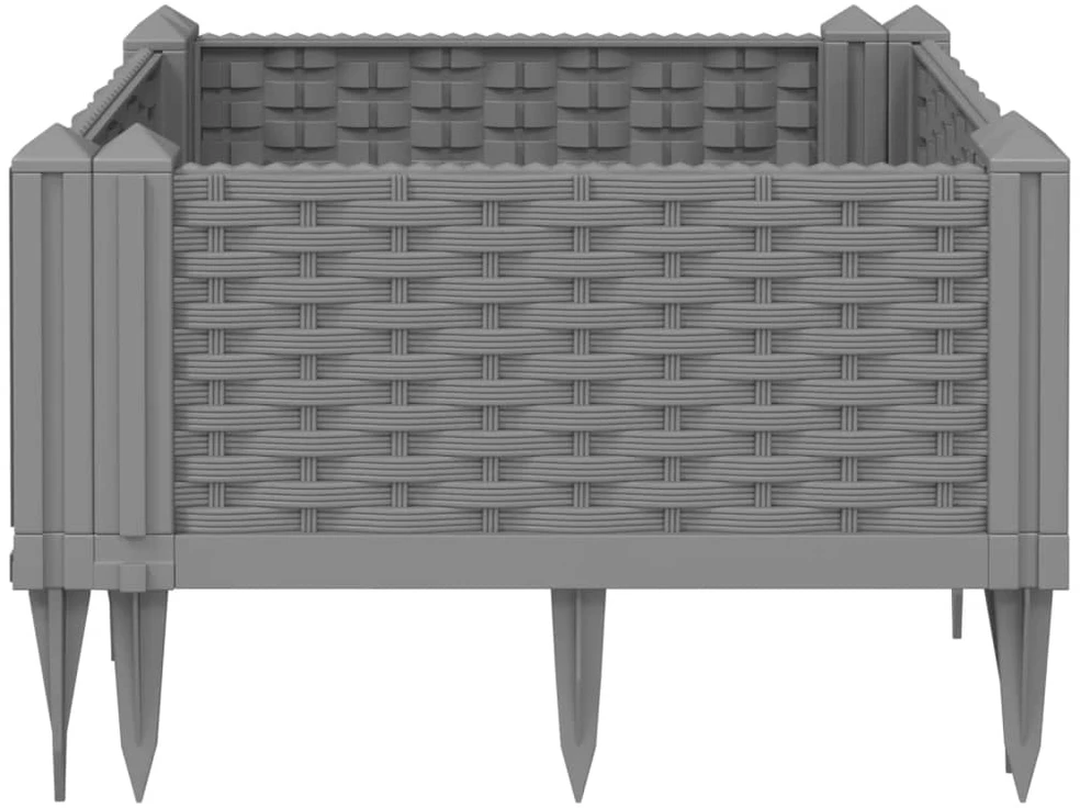 Sodo lovelis su kuoliukais, pilkas, 42,5x42,5x28,5cm, PP
