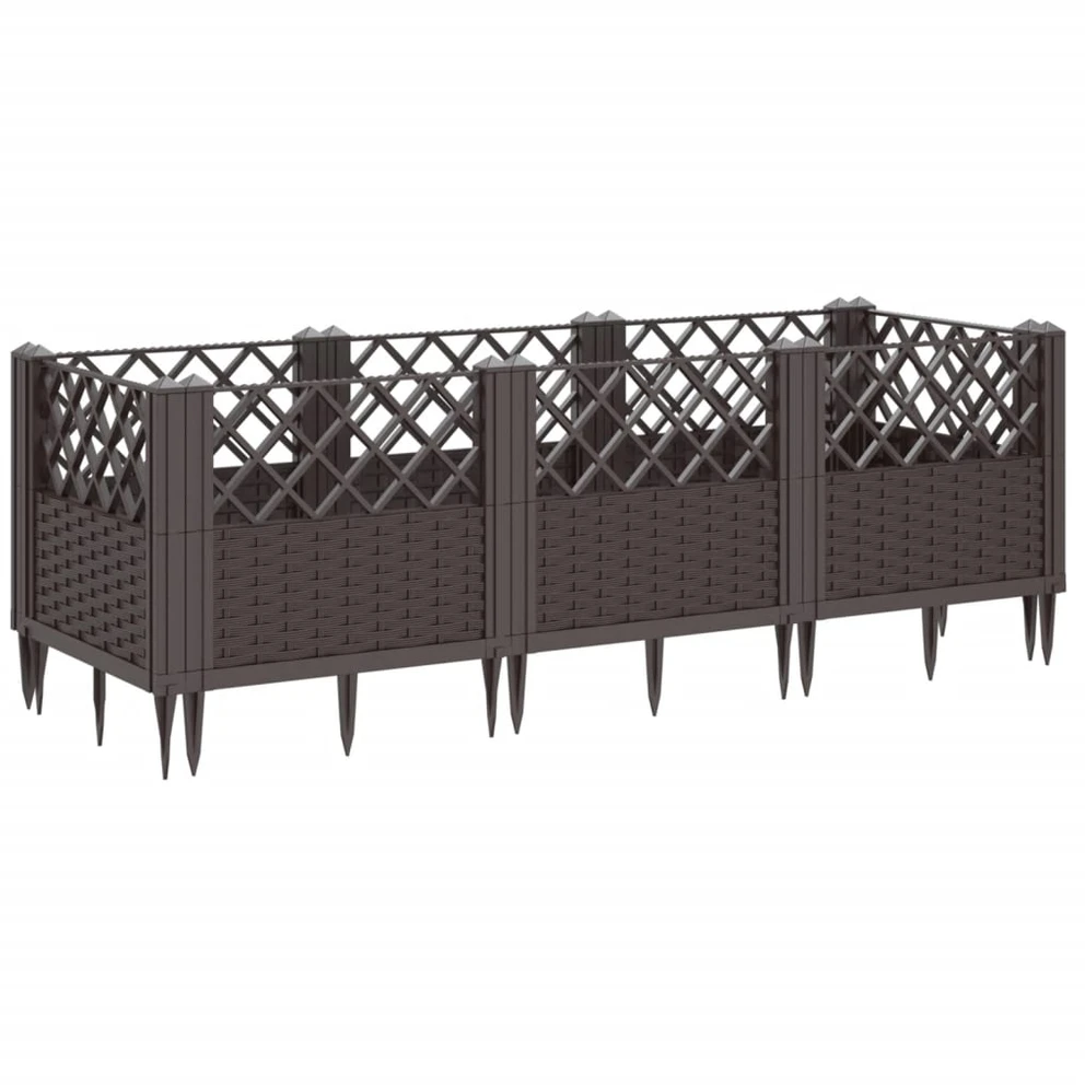 Sodo lovelis su kuoliukais, rudas, 123,5x43,5x43,5cm, PP