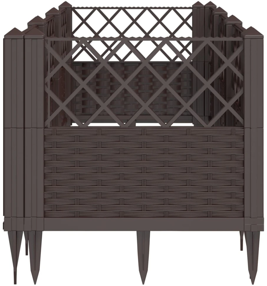 Sodo lovelis su kuoliukais, rudas, 123,5x43,5x43,5cm, PP
