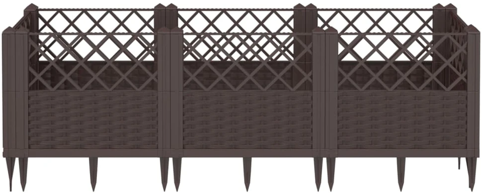 Sodo lovelis su kuoliukais, rudas, 123,5x43,5x43,5cm, PP
