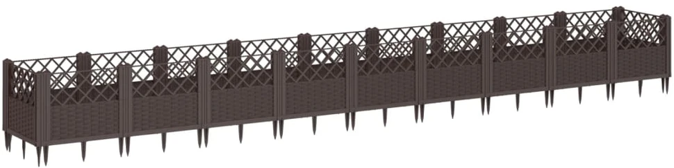 Sodo lovelis su kuoliukais, rudas, 363,5x43,5x43,5cm, PP