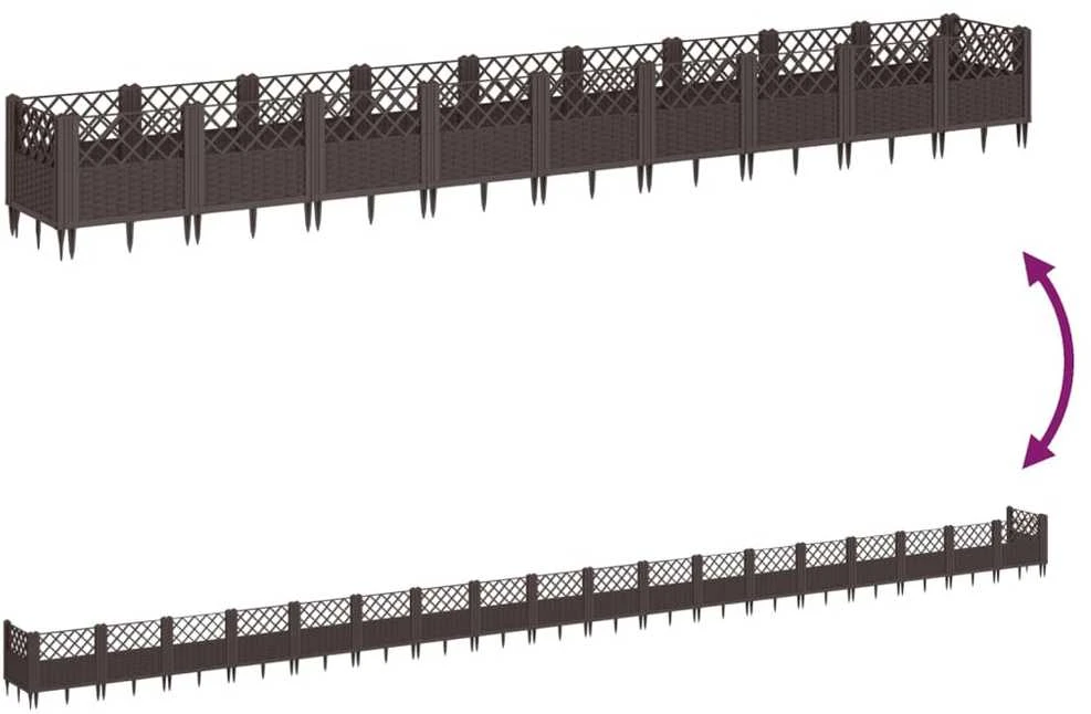 Sodo lovelis su kuoliukais, rudas, 363,5x43,5x43,5cm, PP