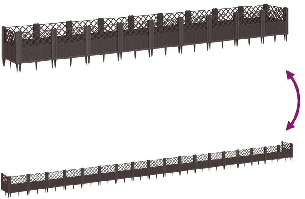 Sodo lovelis su kuoliukais, rudas, 363,5x43,5x43,5cm, PP