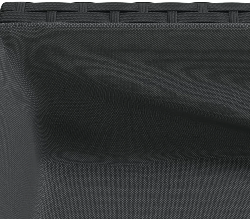 Sodo lovelis su lentyna, juodos spalvos, poliratanas