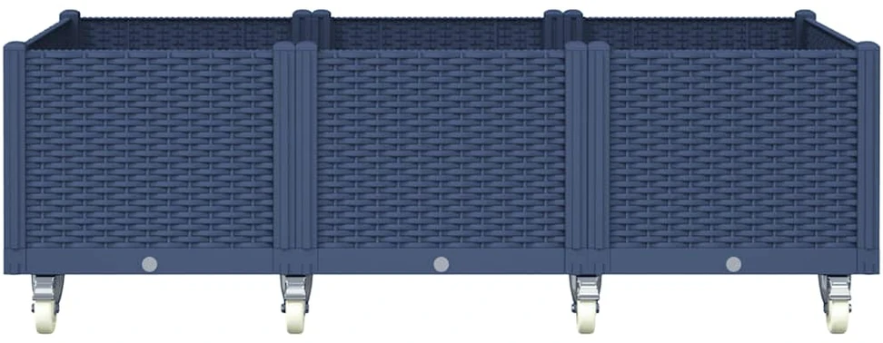 Sodo lovelis su ratukais, pilkos spalvos, 150x80x54cm, PP