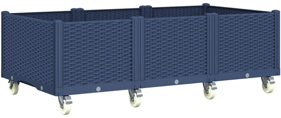 Sodo lovelis su ratukais, pilkos spalvos, 150x80x54cm, PP