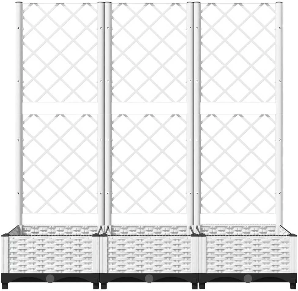 Sodo lovelis su treliažu, baltos spalvos, 120x40x121,5cm, PP